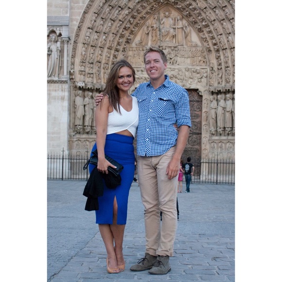 Cobalt Blue Scuba Pencil Skirt Size Medium - Picture 4 of 16